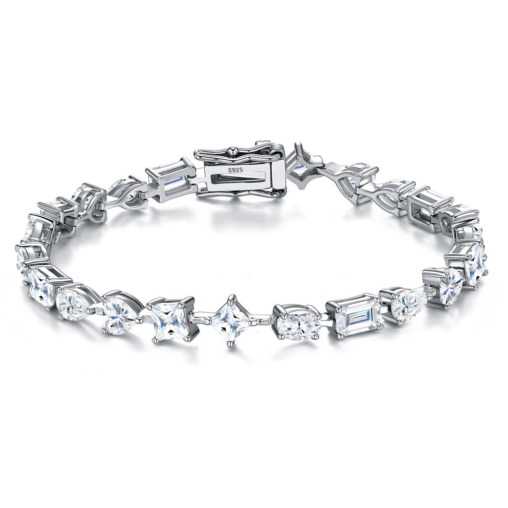 Miscela Moissanite Tennis Bracelet in Sterling Silver