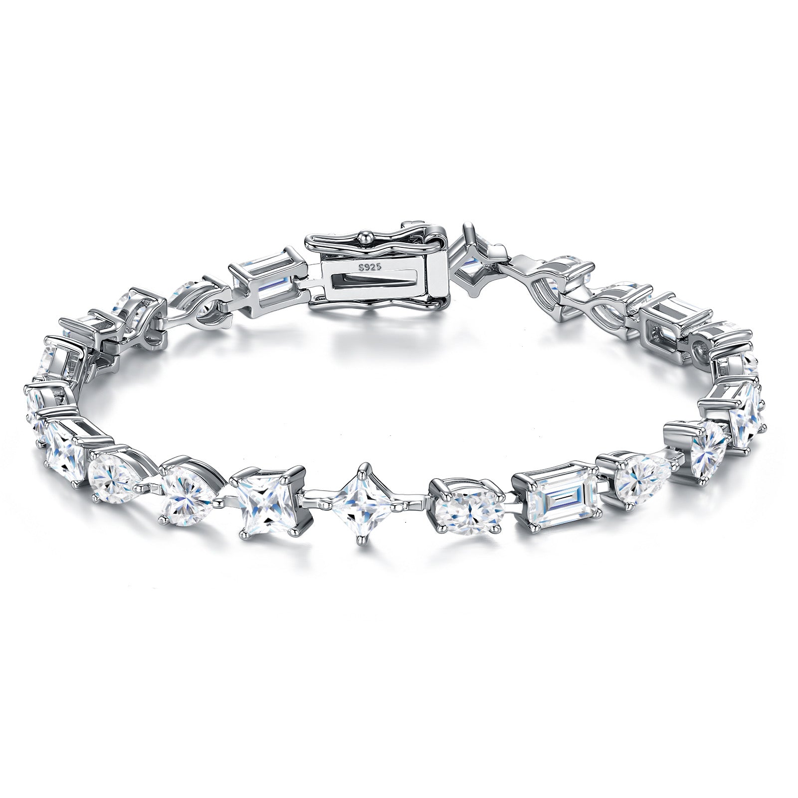 Miscela Moissanite Tennis Bracelet in Sterling Silver