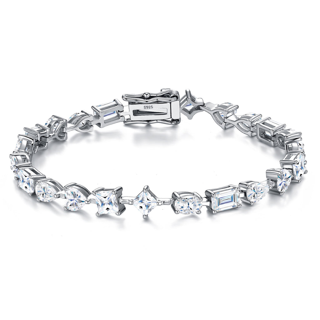 Miscela Moissanite Tennis Bracelet in Sterling Silver
