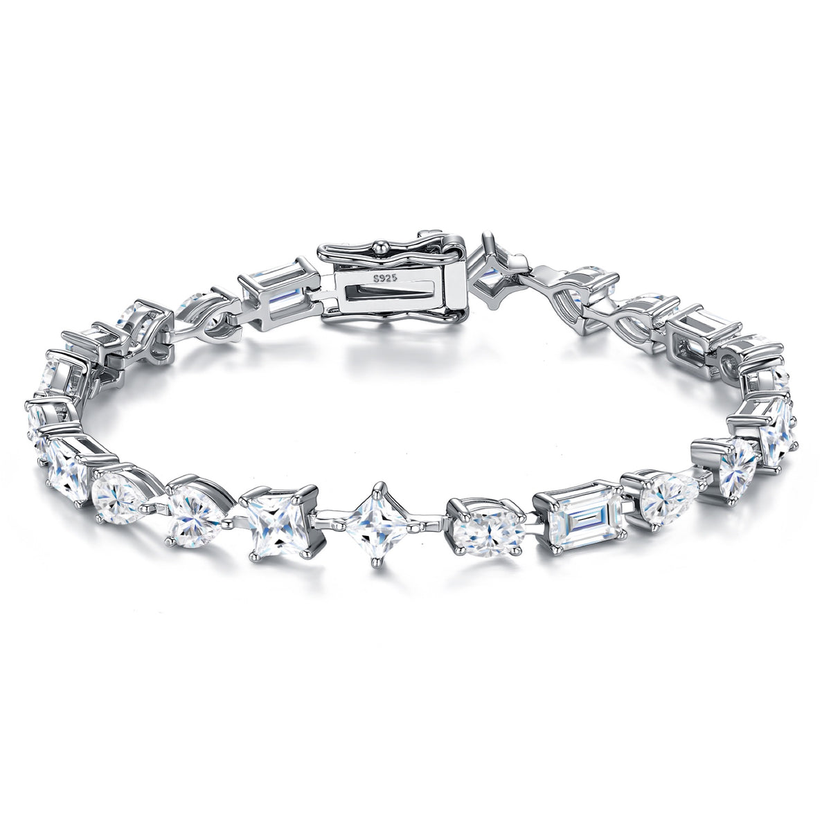 Miscela Moissanite Tennis Bracelet in Sterling Silver