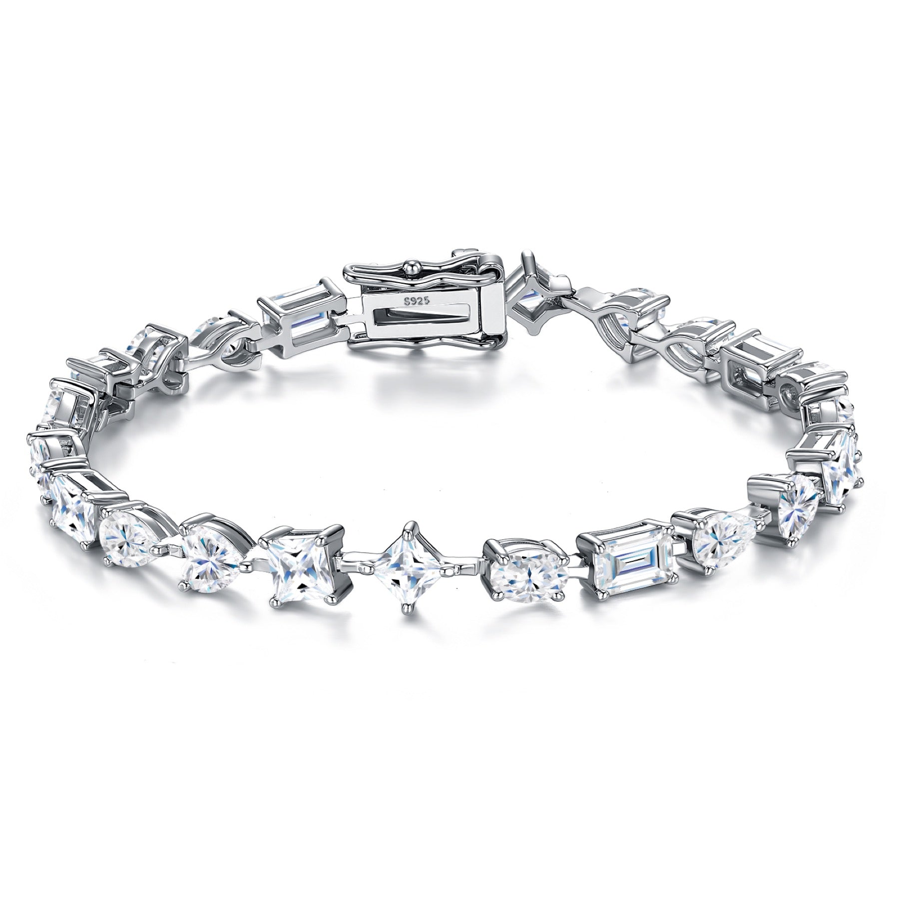 Miscela Moissanite Tennis Bracelet in Sterling Silver