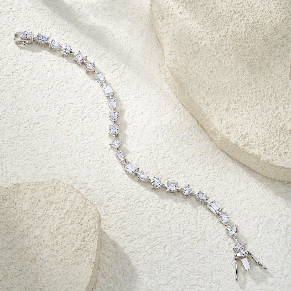 Miscela Moissanite Tennis Bracelet in Sterling Silver