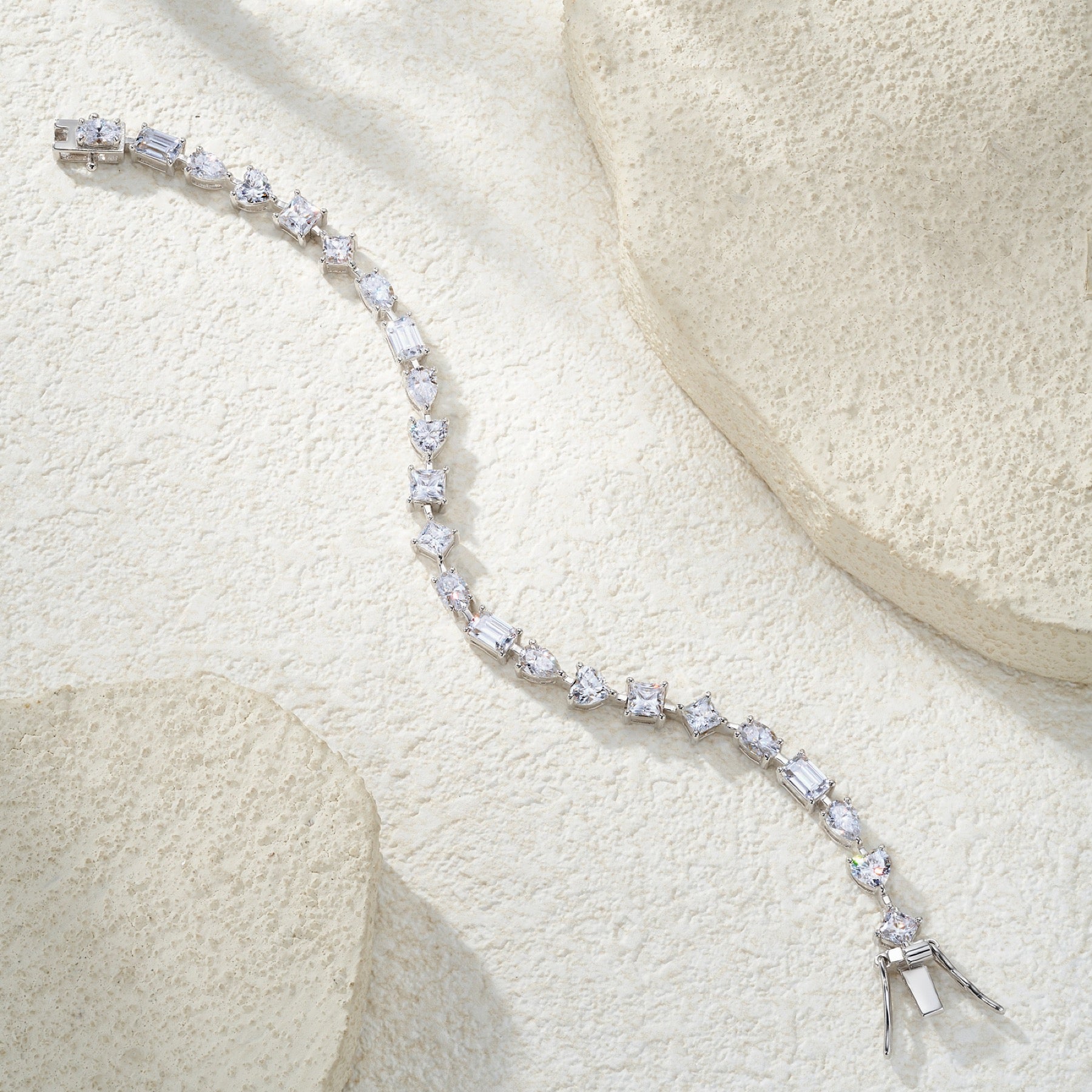 Miscela Moissanite Tennis Bracelet in Sterling Silver