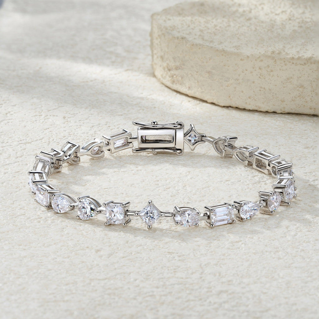 Miscela Moissanite Tennis Bracelet in Sterling Silver
