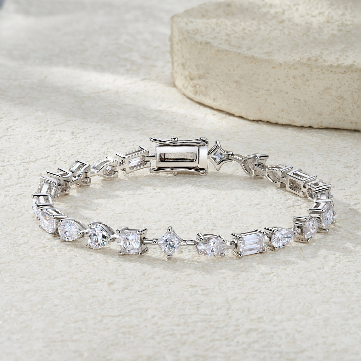 Miscela Moissanite Tennis Bracelet in Sterling Silver