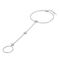 Schiava Moissanite Hand Chain Bracelet in Sterling Silver
