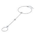 Schiava Moissanite Hand Chain Bracelet in Sterling Silver