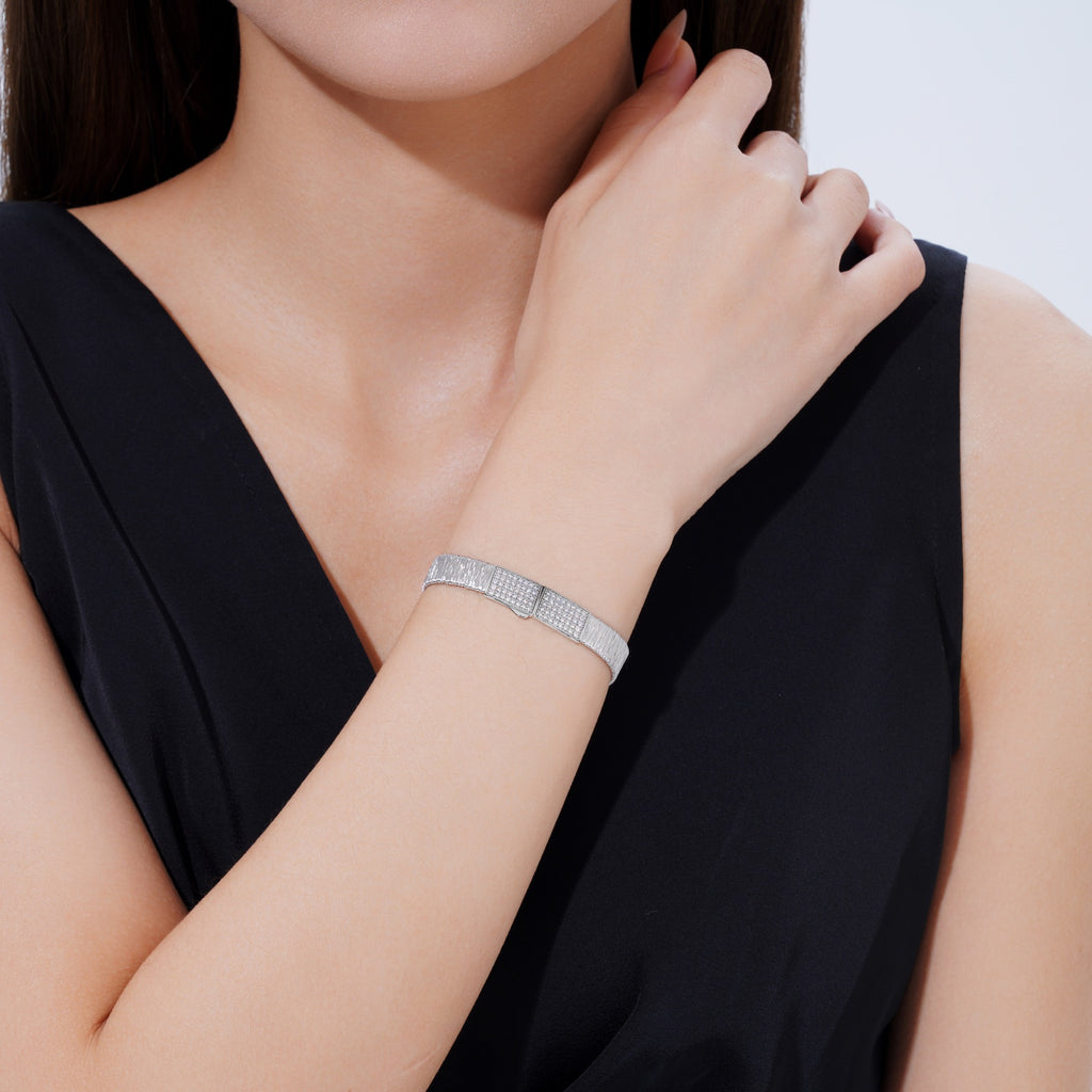 Tessuto Moissanite Bracelet in Sterling Silver