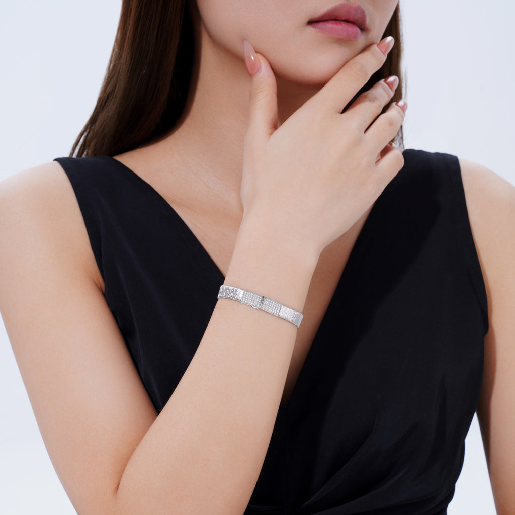 Tessuto Moissanite Bracelet in Sterling Silver