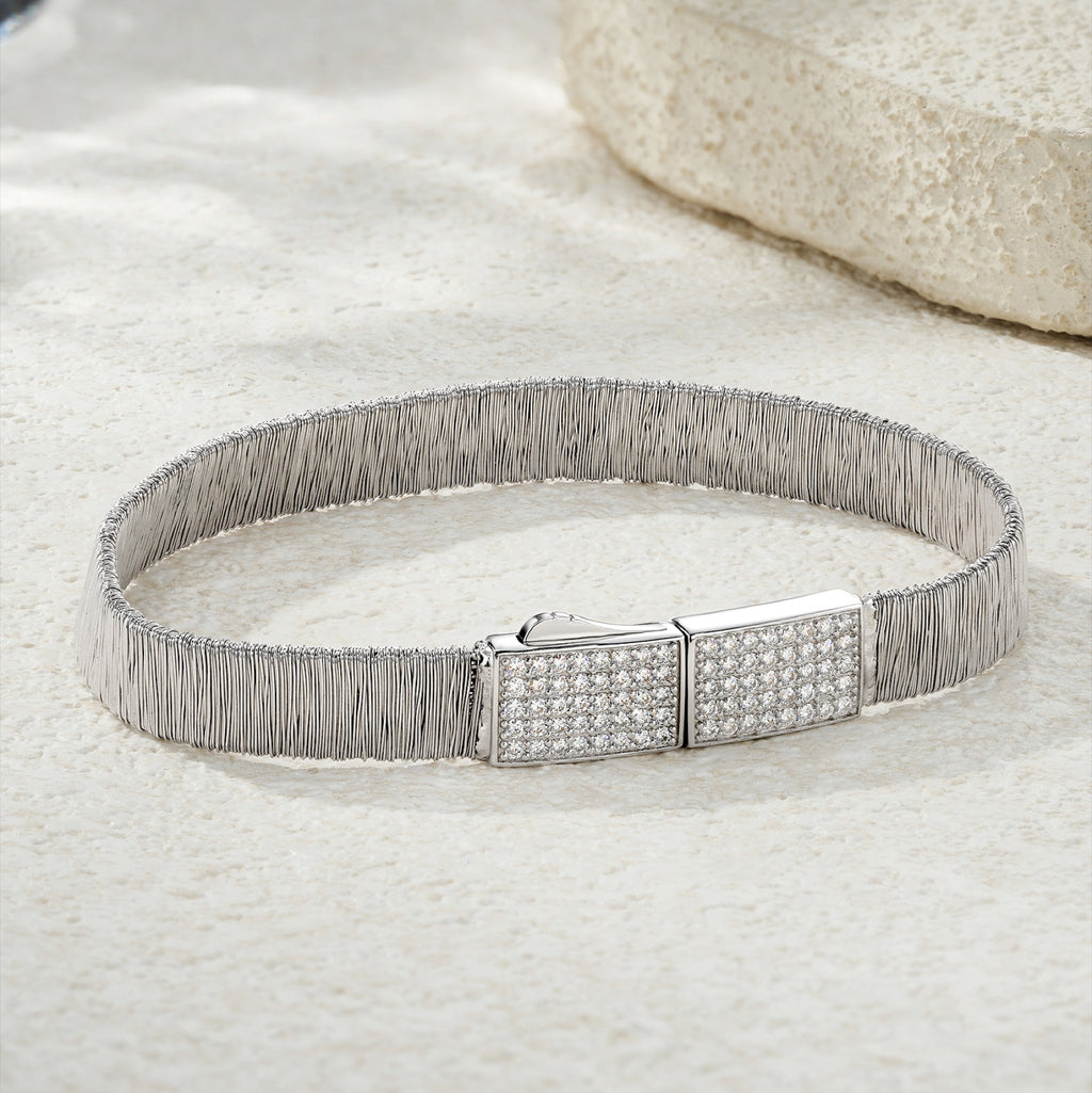 Tessuto Moissanite Bracelet in Sterling Silver