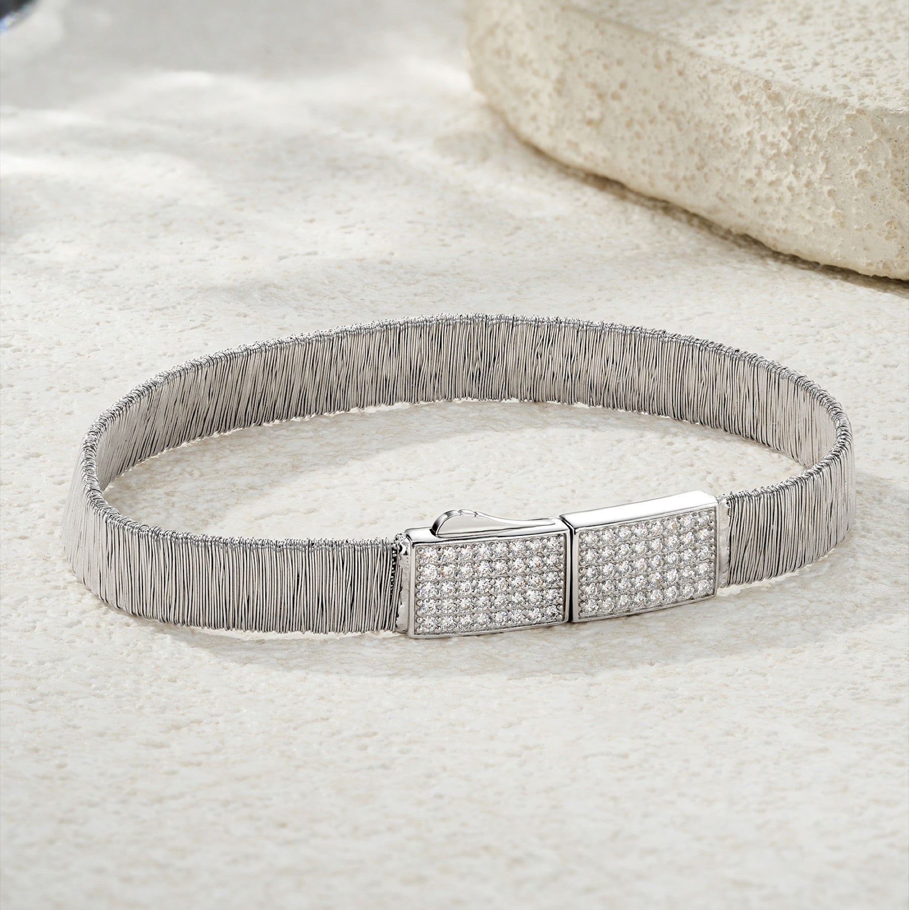 Tessuto Moissanite Bracelet in Sterling Silver
