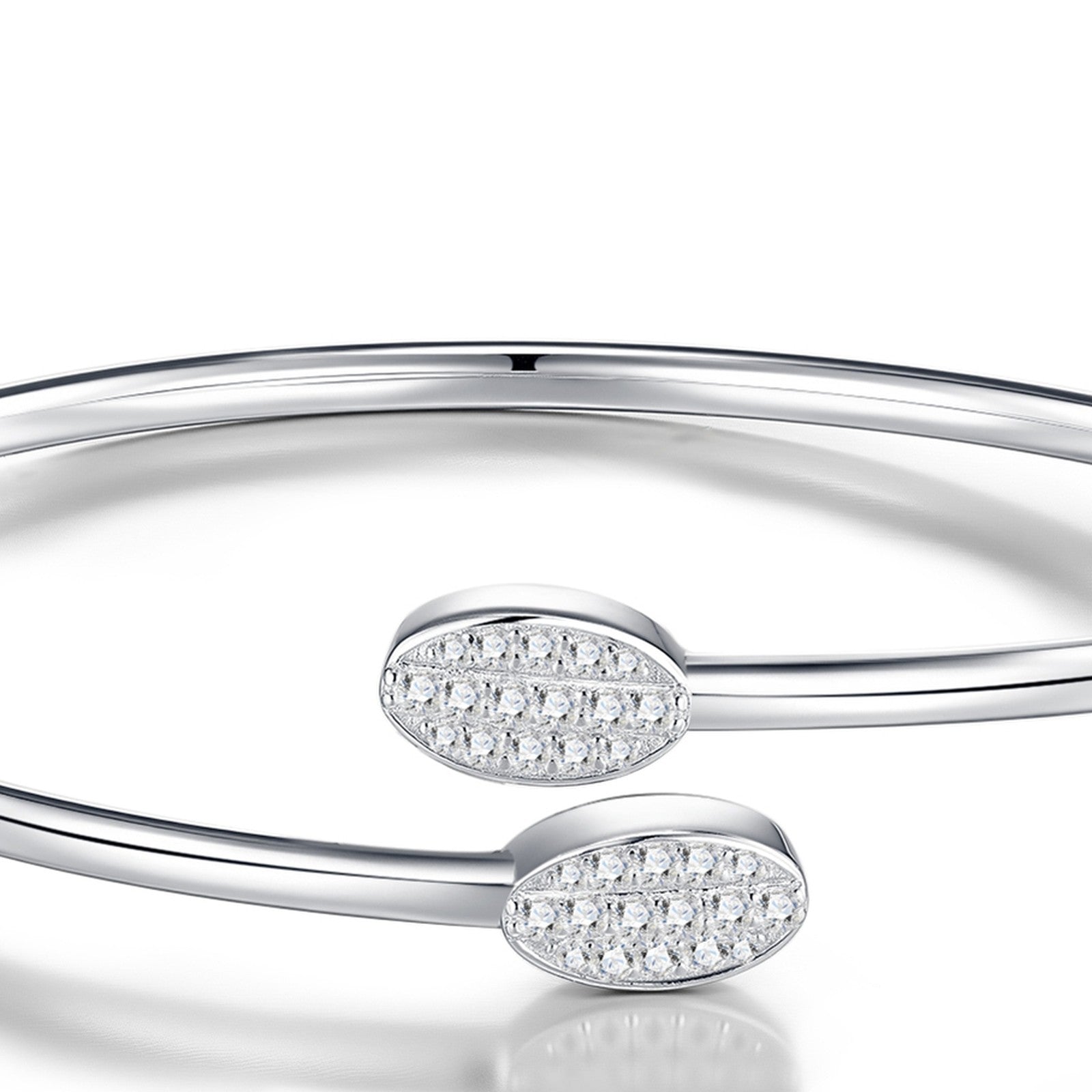Aperta Moissanite Cuff Bracelet in Sterling Silver — detail