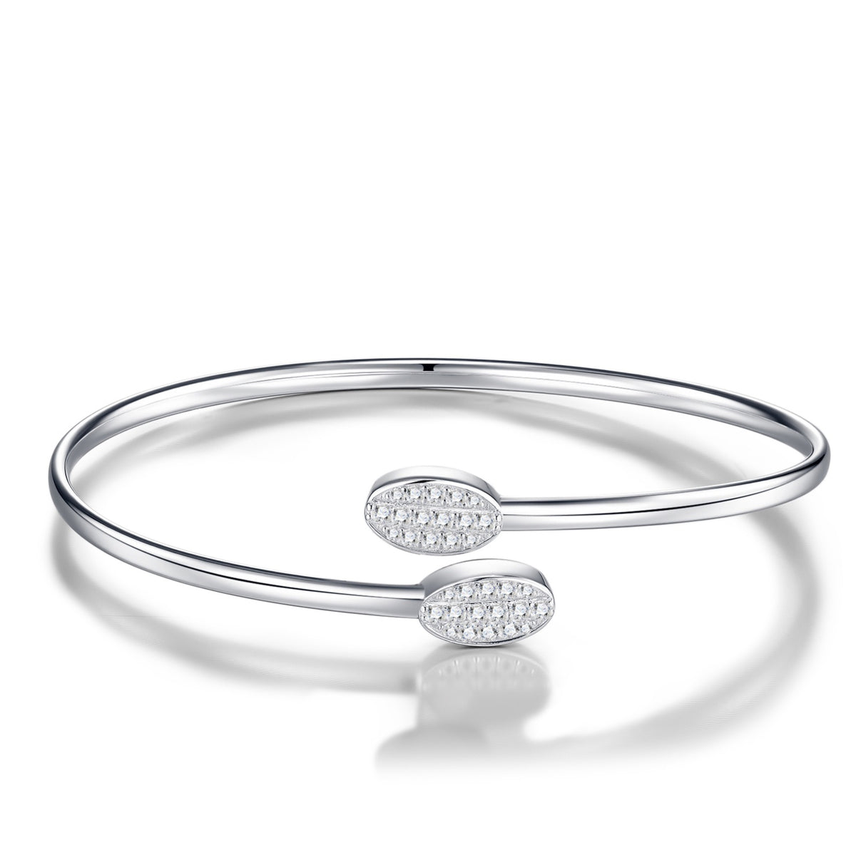 Aperta Moissanite Cuff Bracelet in Sterling Silver