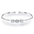 Quadretti Moissanite Cuff Bracelet in Sterling Silver