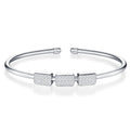 Trequadri Moissanite Cuff Bracelet in Sterling Silver