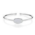 Ovalcuff Moissanite Cuff Bracelet in Sterling Silver
