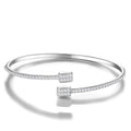 Quadrabypass Moissanite Cuff Bracelet in Sterling Silver