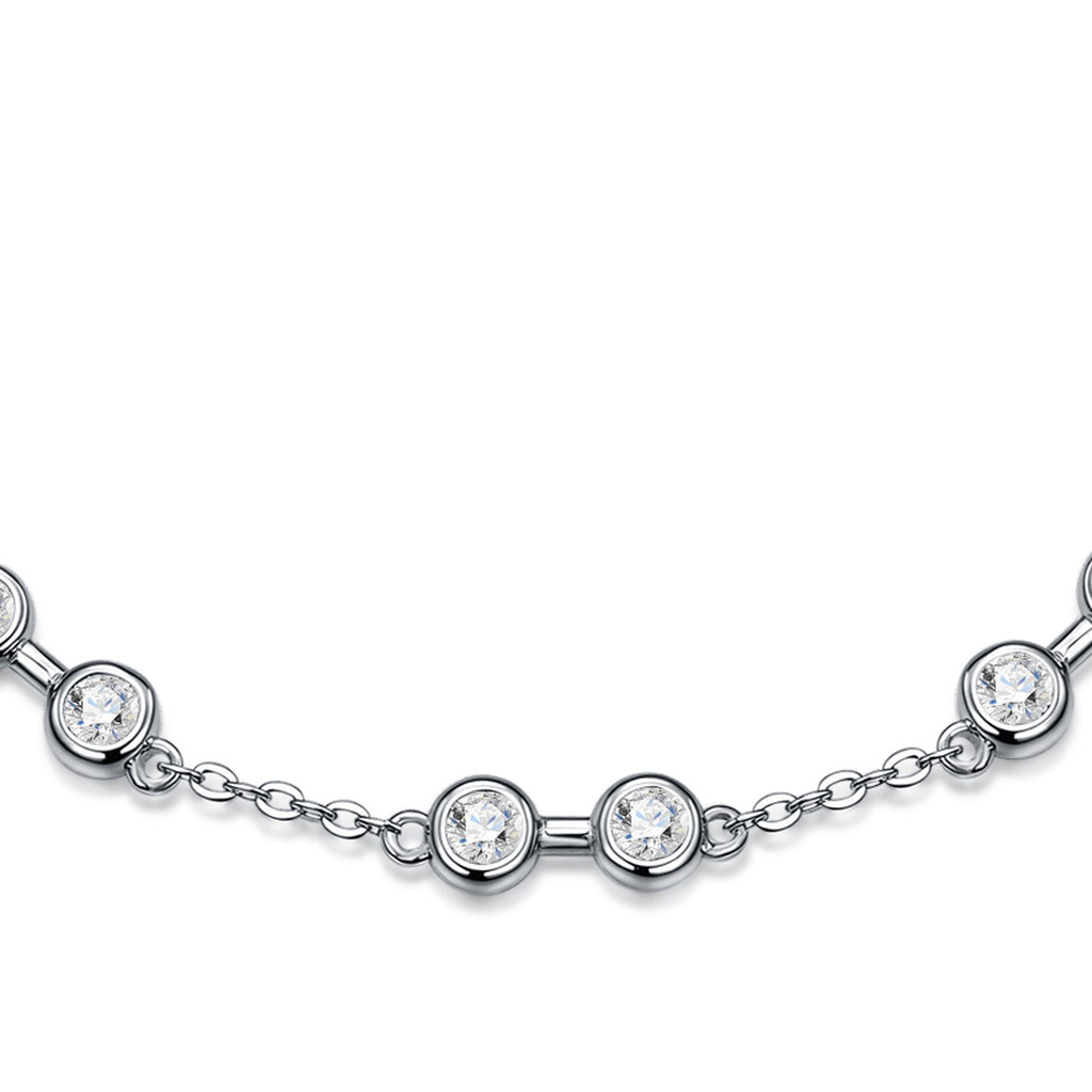 Stazioncina Moissanite Station Bracelet in Sterling Silver — detail
