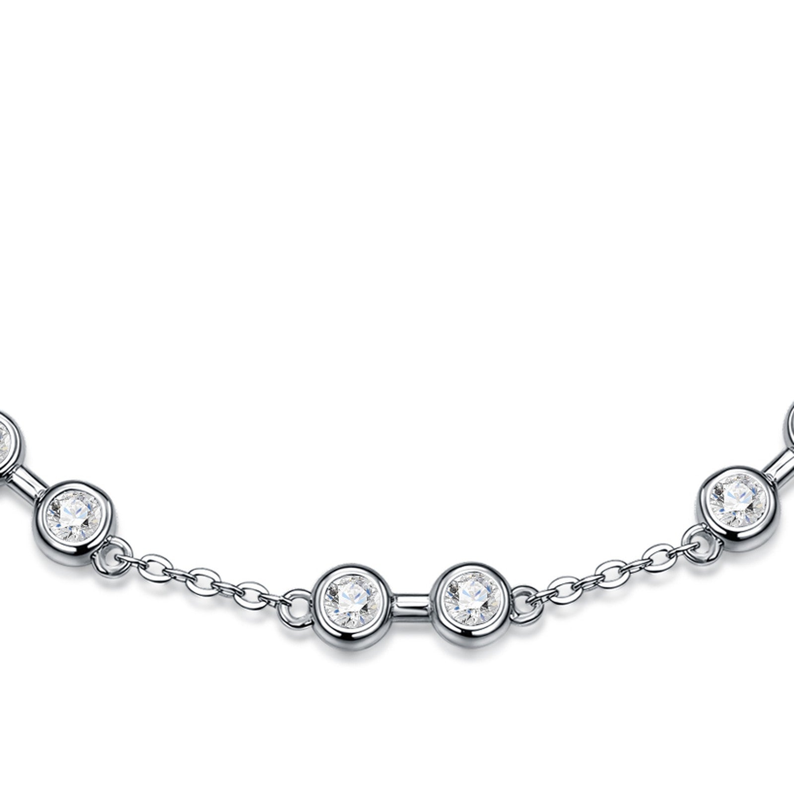Stazioncina Moissanite Station Bracelet in Sterling Silver — detail