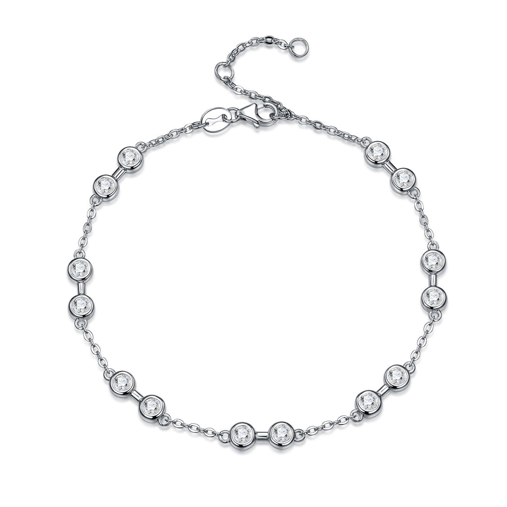 Stazioncina Moissanite Station Bracelet in Sterling Silver