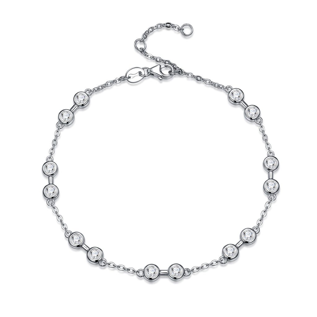 Stazioncina Moissanite Station Bracelet in Sterling Silver