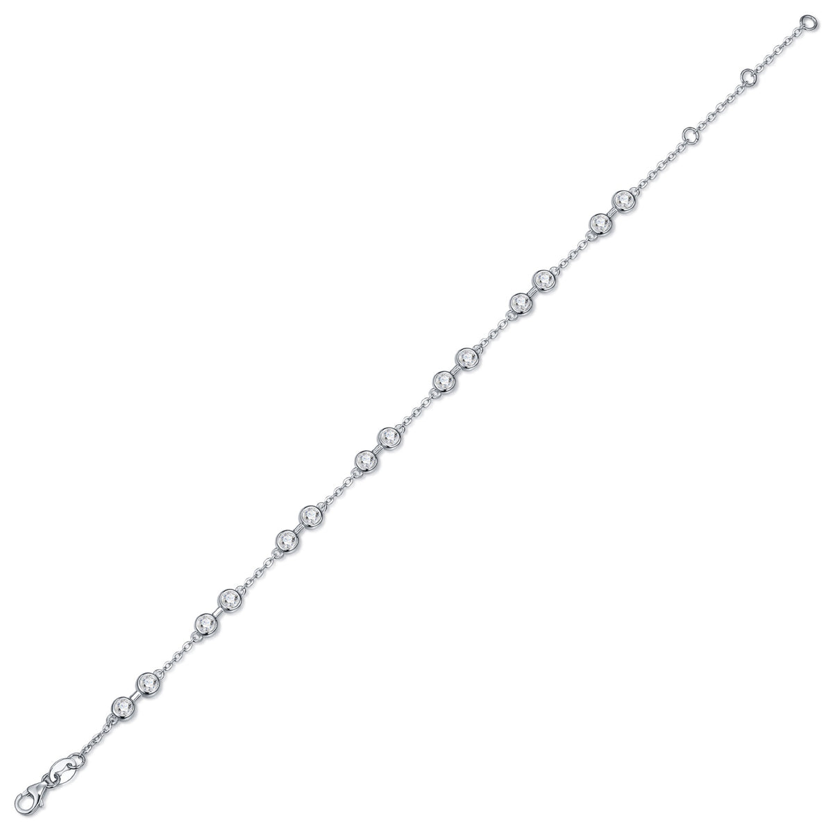 Stazioncina Moissanite Station Bracelet in Sterling Silver
