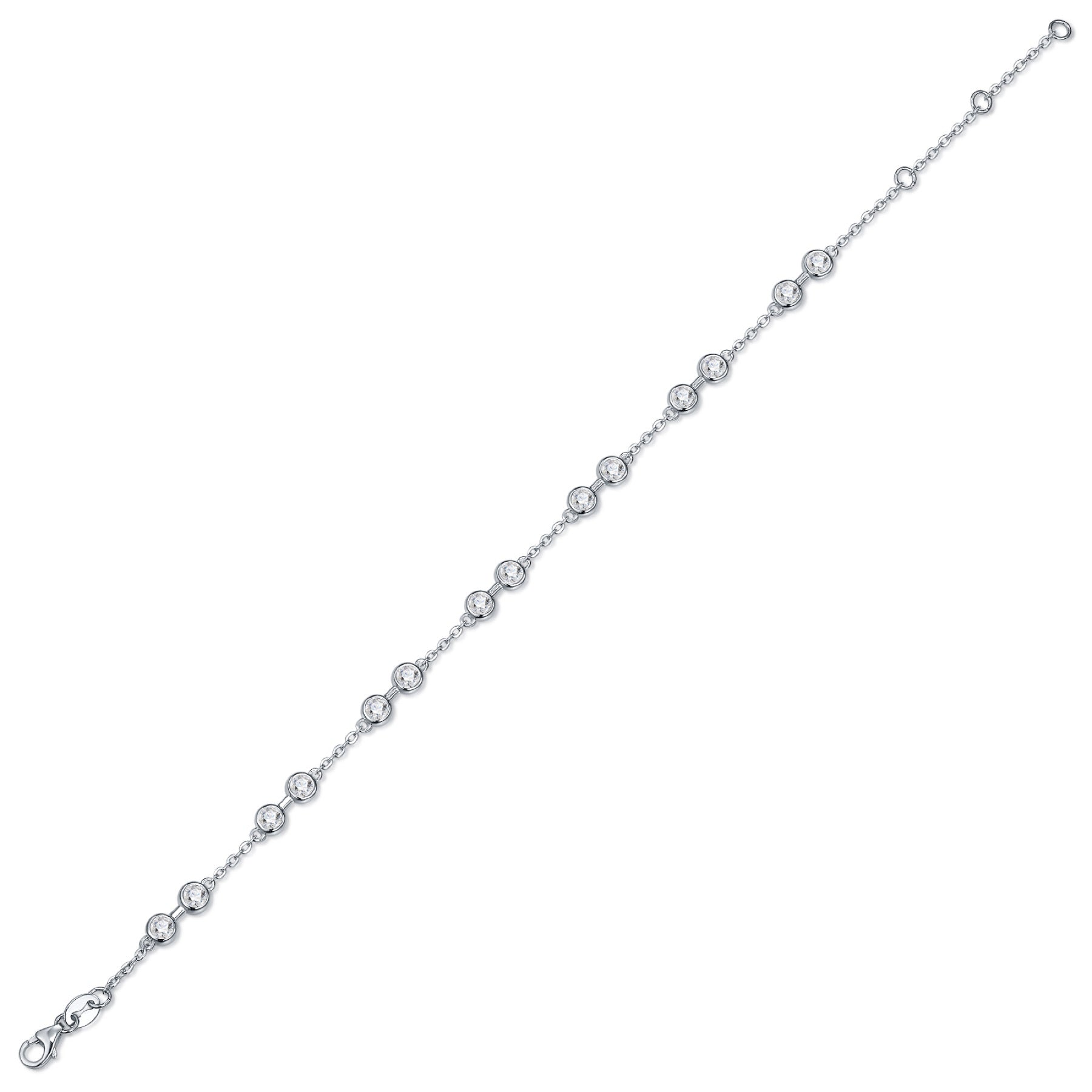 Stazioncina Moissanite Station Bracelet in Sterling Silver