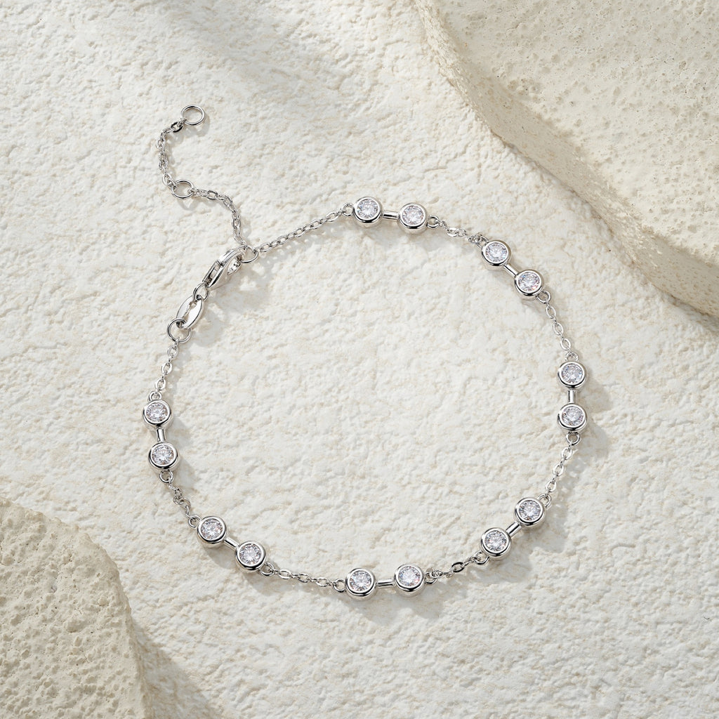 Stazioncina Moissanite Station Bracelet in Sterling Silver