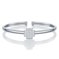 Quadrocuff Moissanite Cuff Bracelet in Sterling Silver