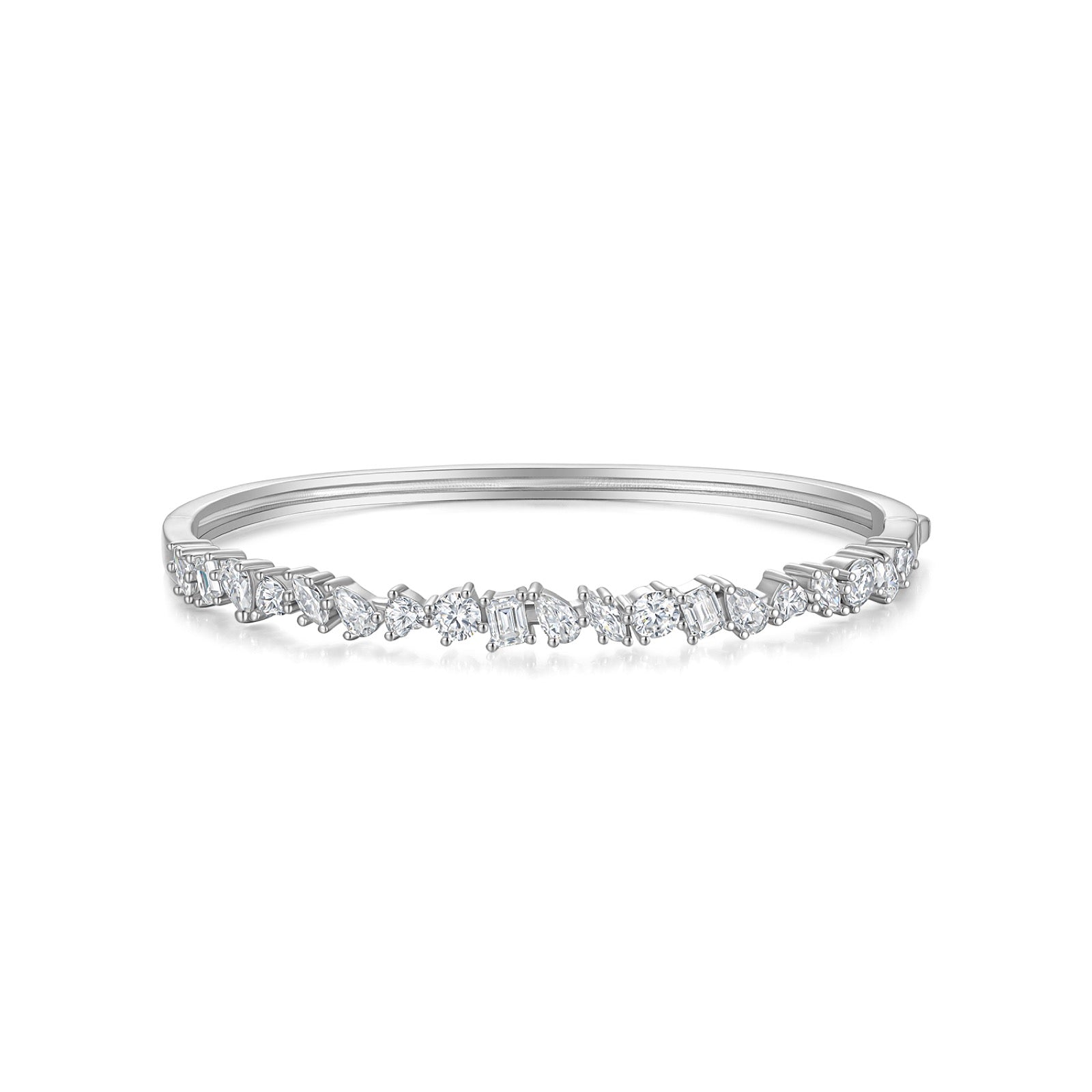 Rialto Moissanite Bangle Bracelet in Sterling Silver