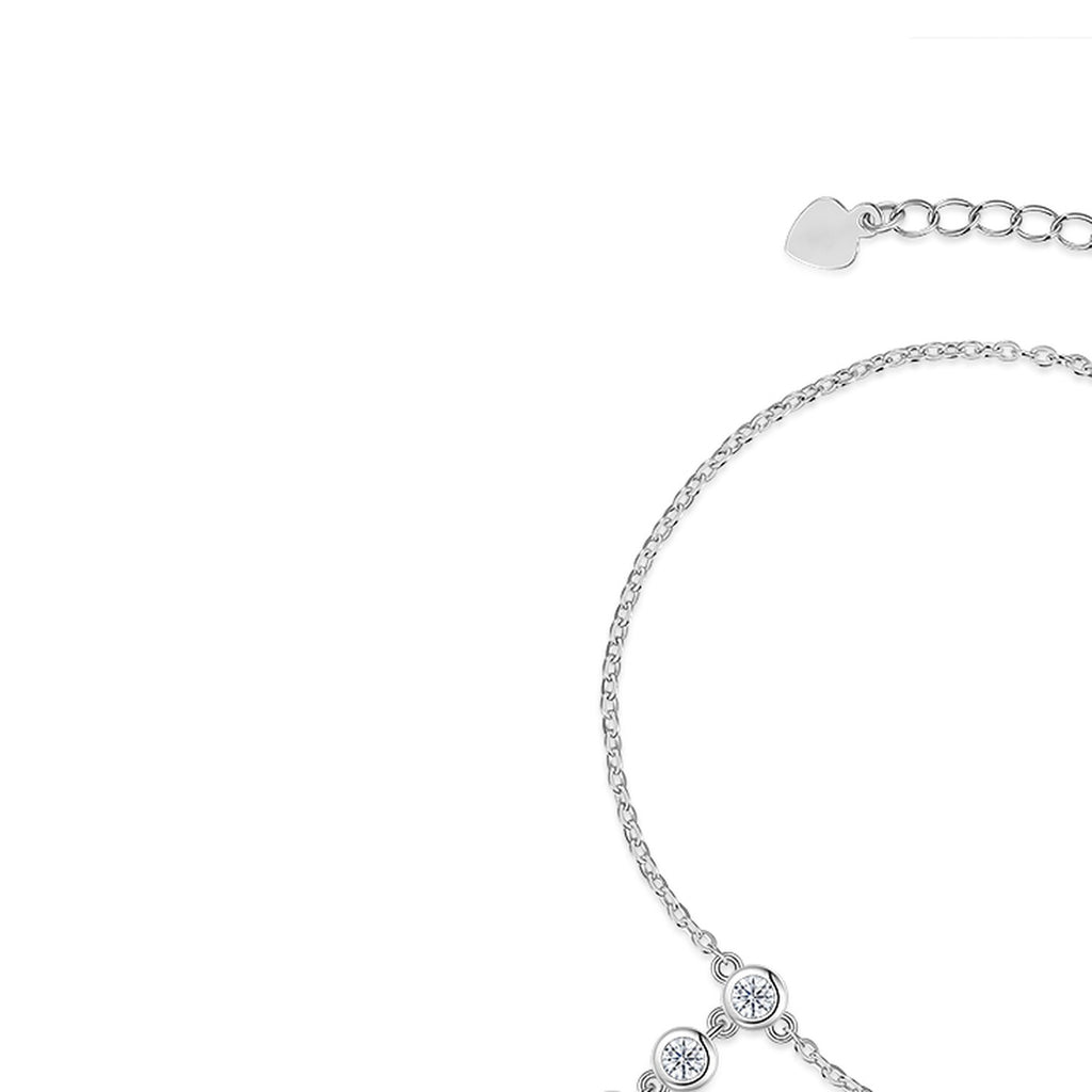 Manina Moissanite Hand Chain Bracelet in Sterling Silver — detail