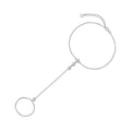 Manina Moissanite Hand Chain Bracelet in Sterling Silver