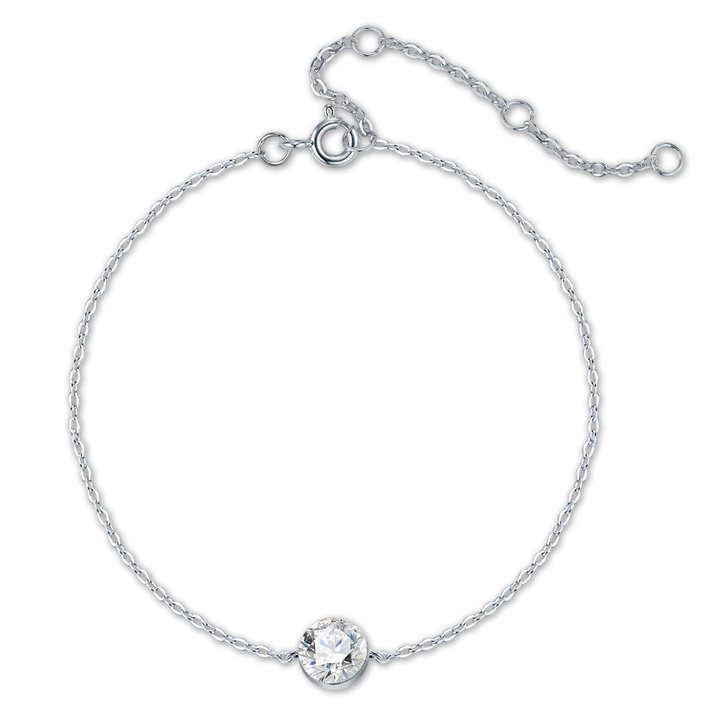 Puntolino Moissanite Chain Bracelet in Sterling Silver