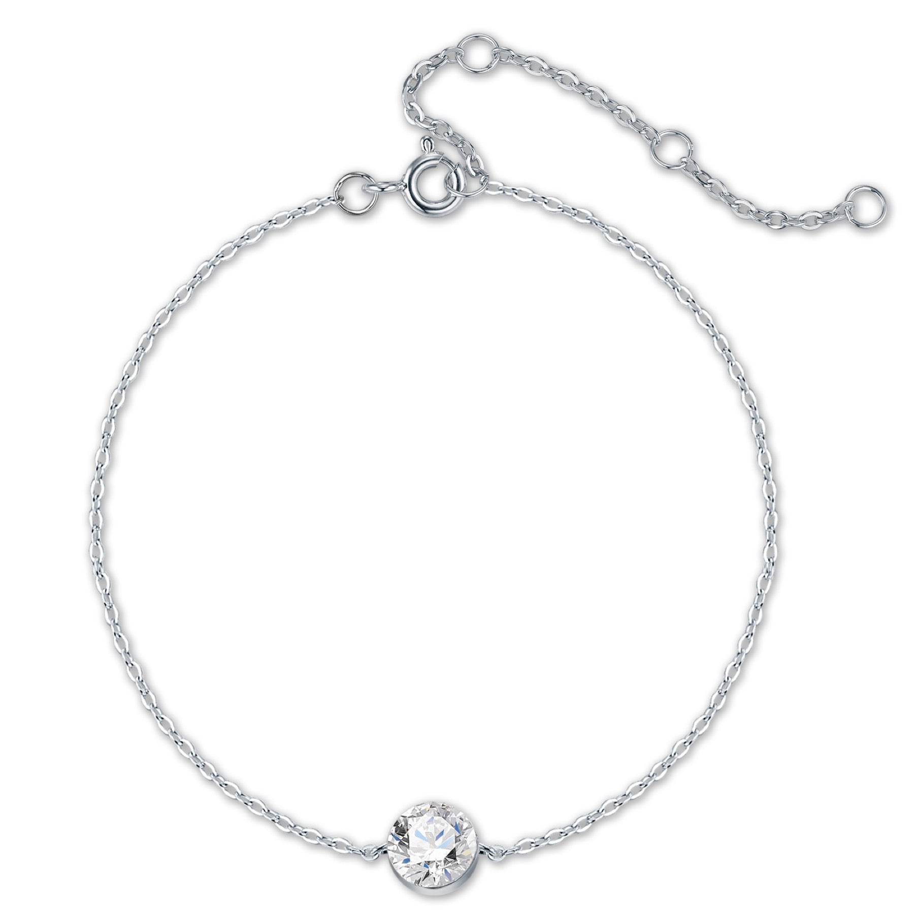 Puntolino Moissanite Chain Bracelet in Sterling Silver