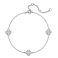 Trifoglietto Moissanite Chain Bracelet in Sterling Silver