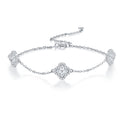 Quadrifogli Moissanite Chain Bracelet in Sterling Silver