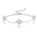 Quadrifogli Moissanite Chain Bracelet in Sterling Silver