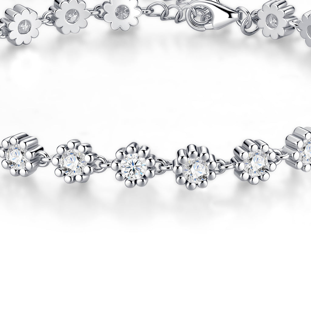 Astrina Moissanite Tennis Bracelet in Sterling Silver — detail