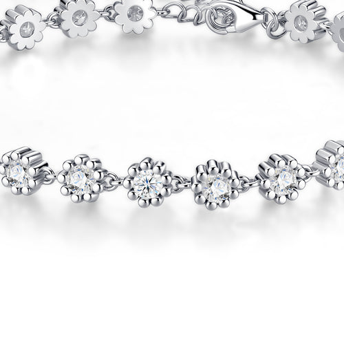Astrina Moissanite Tennis Bracelet in Sterling Silver — detail