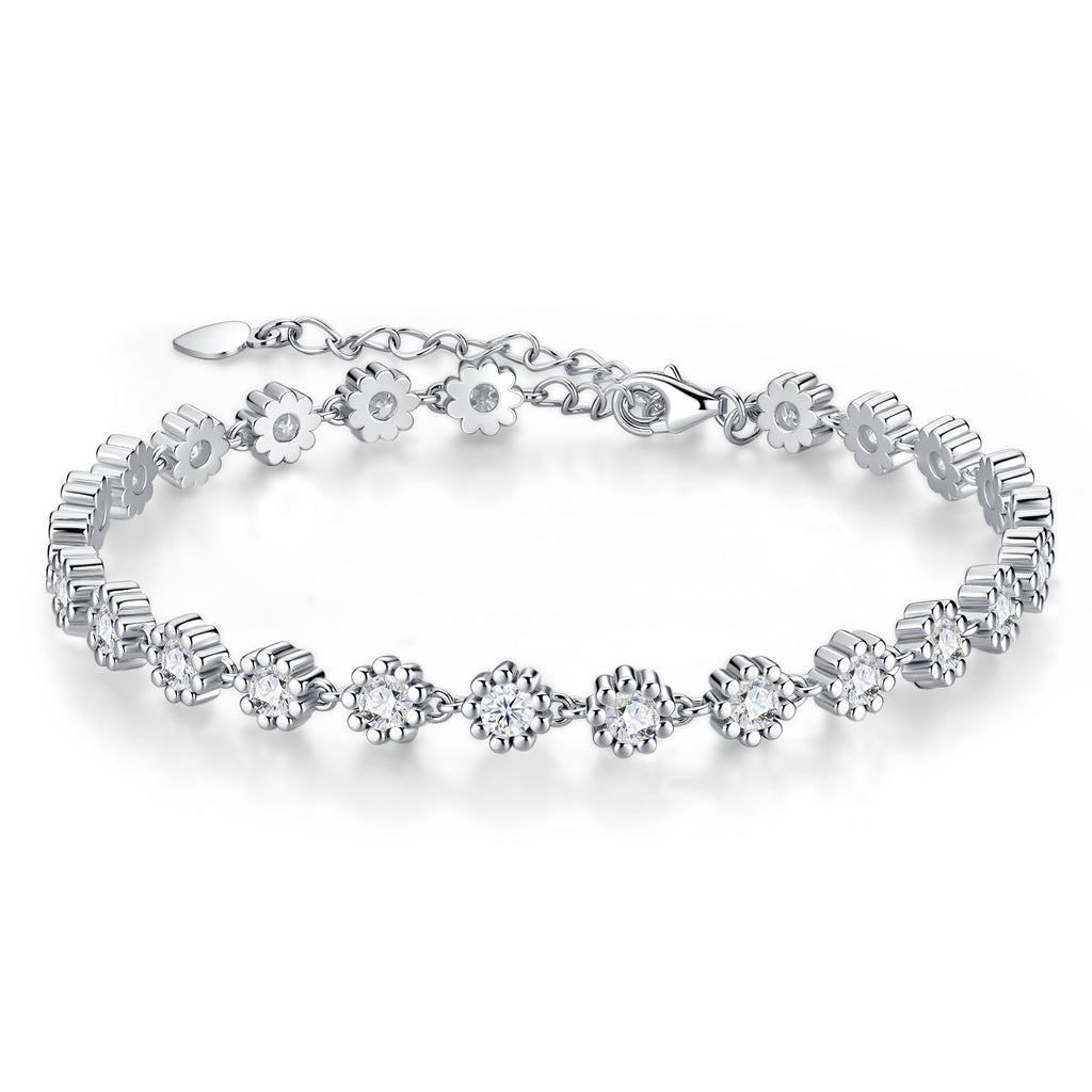 Astrina Moissanite Tennis Bracelet in Sterling Silver