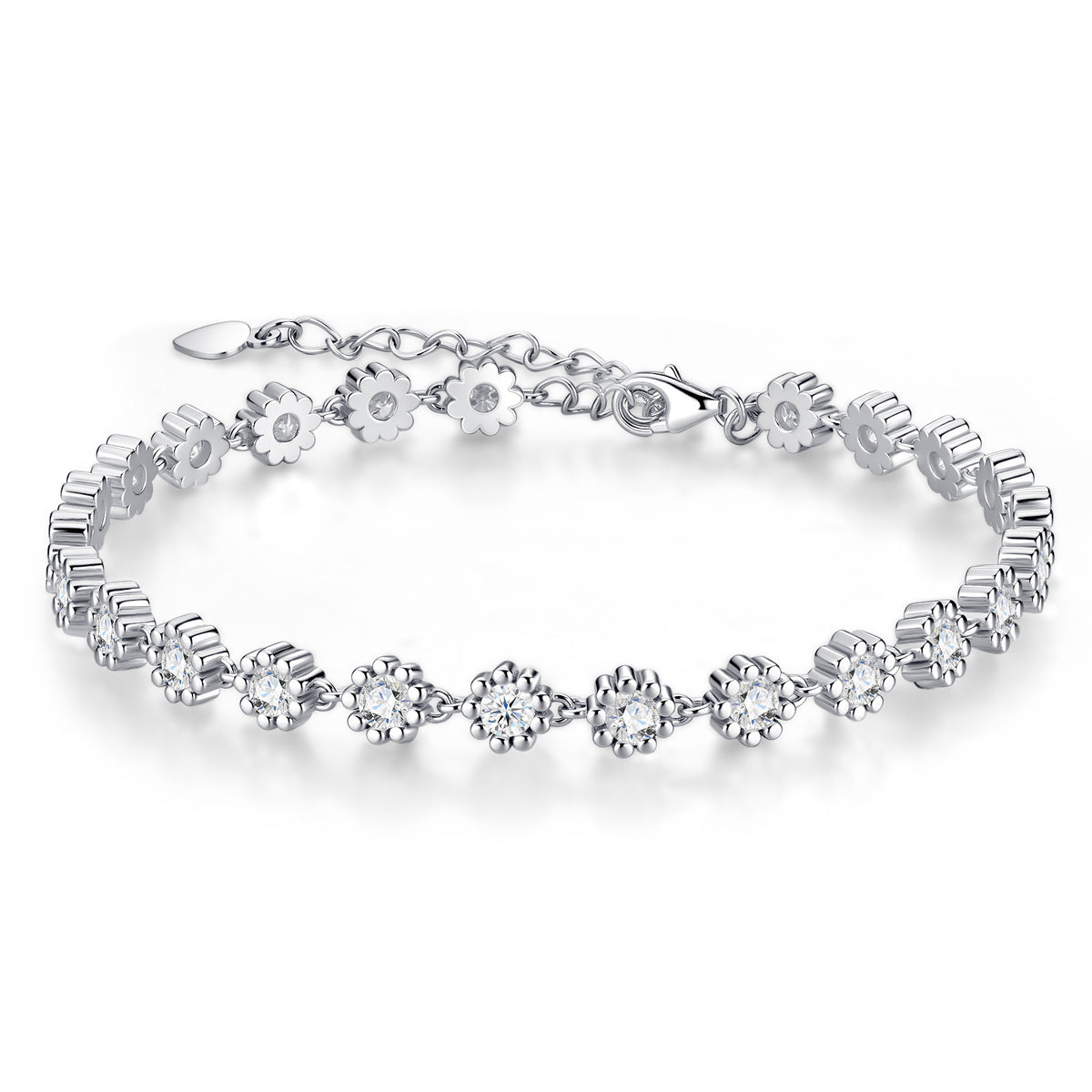 Astrina Moissanite Tennis Bracelet in Sterling Silver