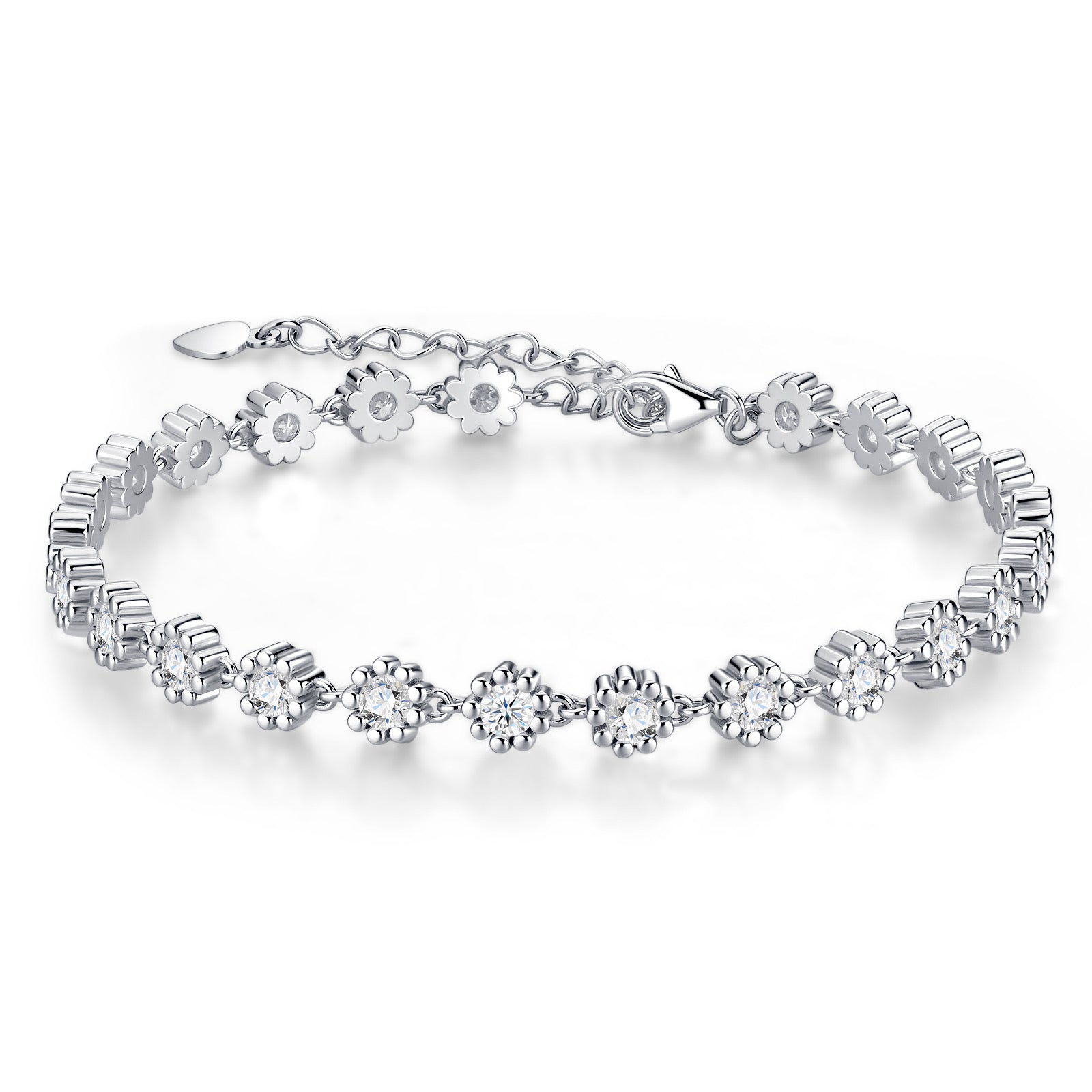 Astrina Moissanite Tennis Bracelet in Sterling Silver