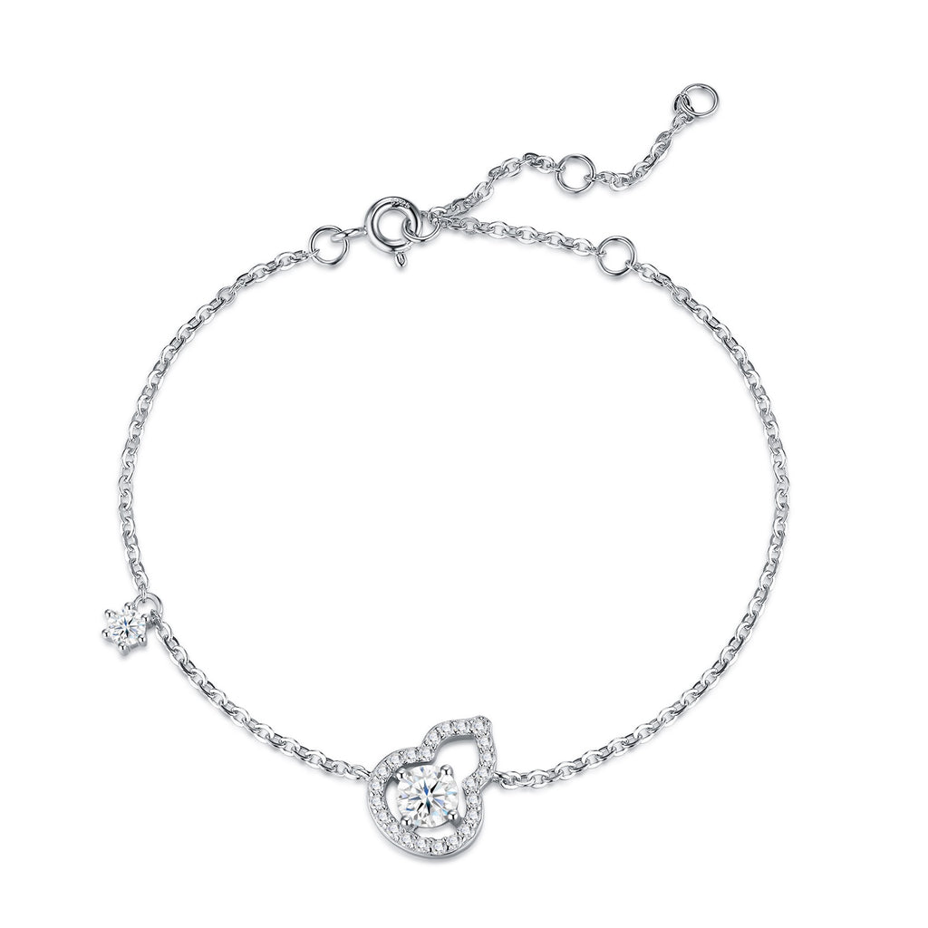 Cuorlino Moissanite Chain Bracelet in Sterling Silver