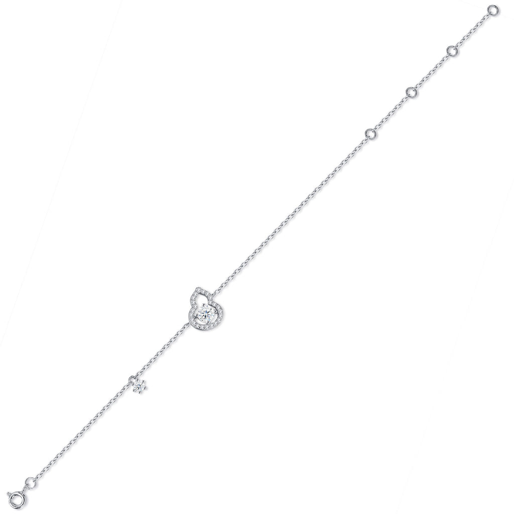 Cuorlino Moissanite Chain Bracelet in Sterling Silver