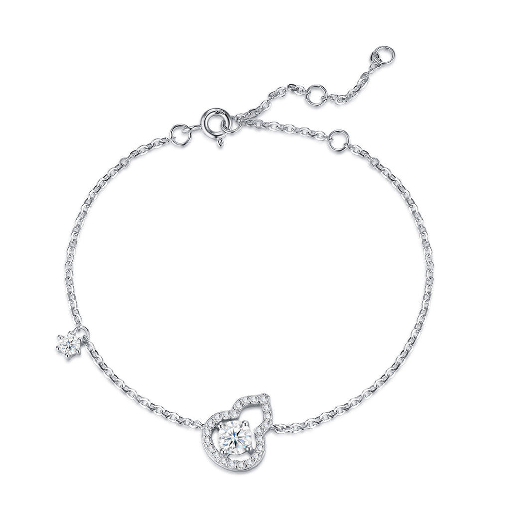 Cuorlino Moissanite Chain Bracelet in Sterling Silver