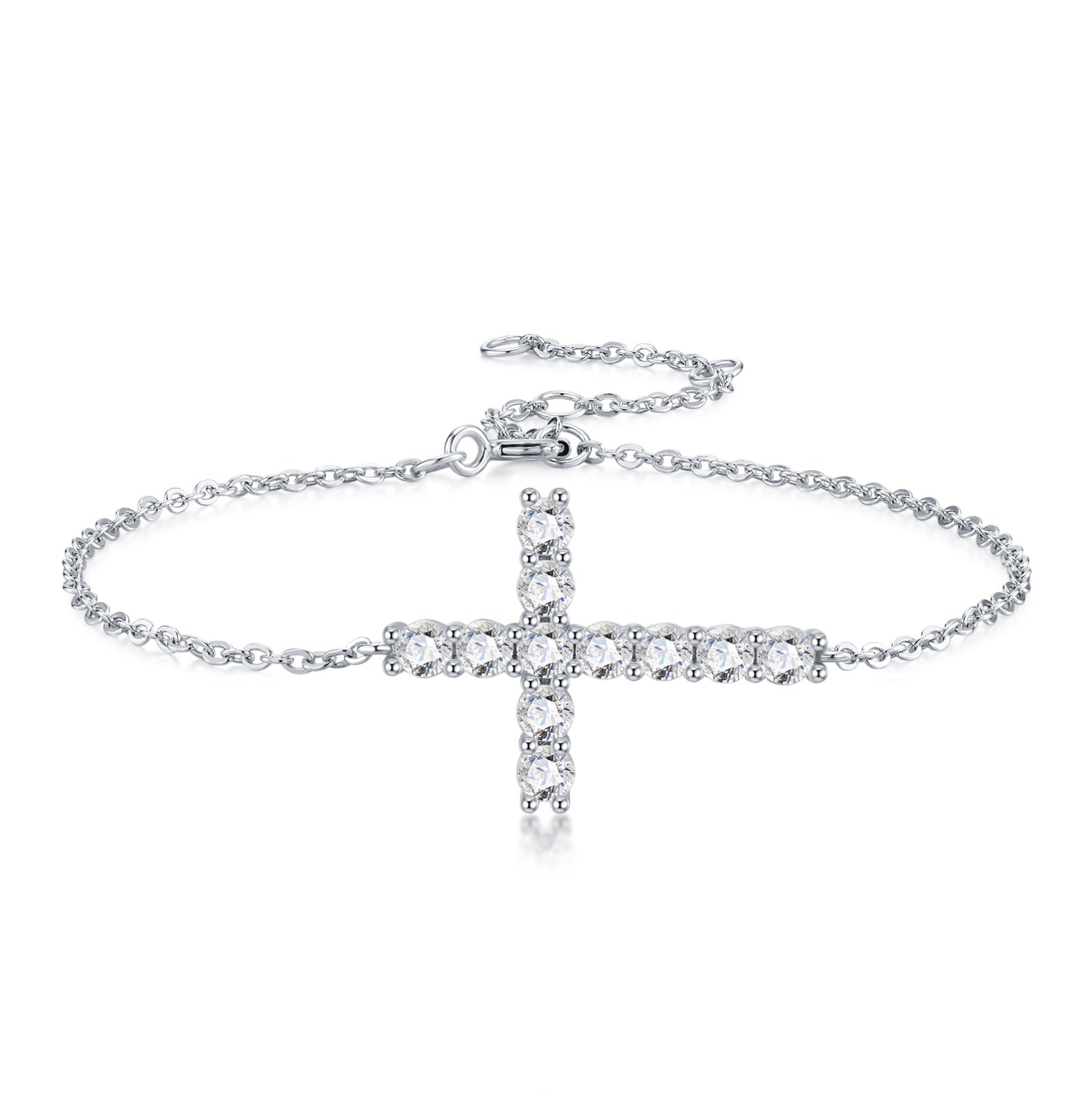 Crocina Moissanite Chain Bracelet in Sterling Silver