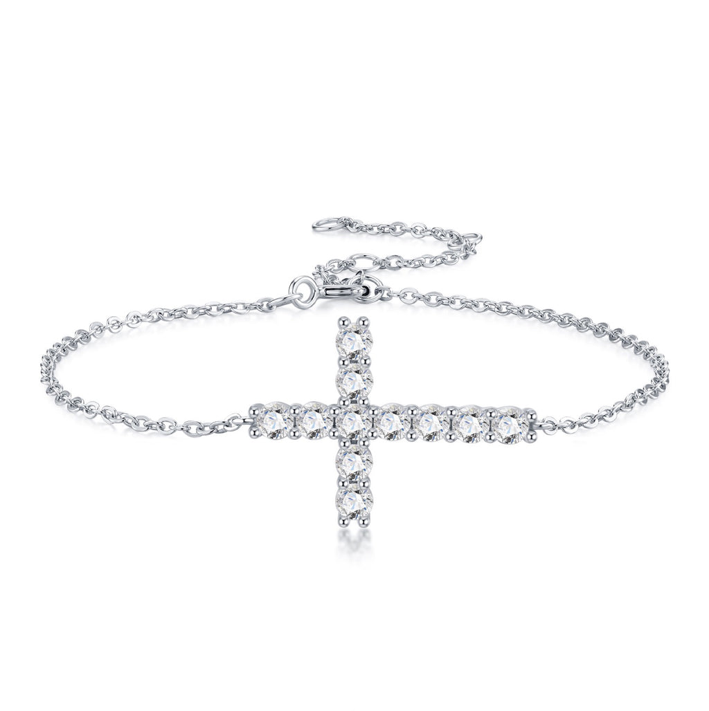 Crocina Moissanite Chain Bracelet in Sterling Silver