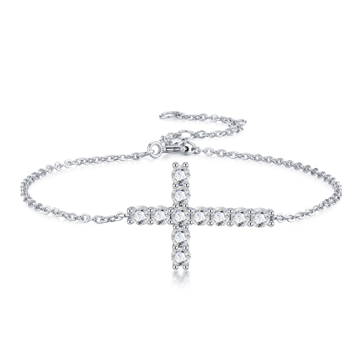 Crocina Moissanite Chain Bracelet in Sterling Silver