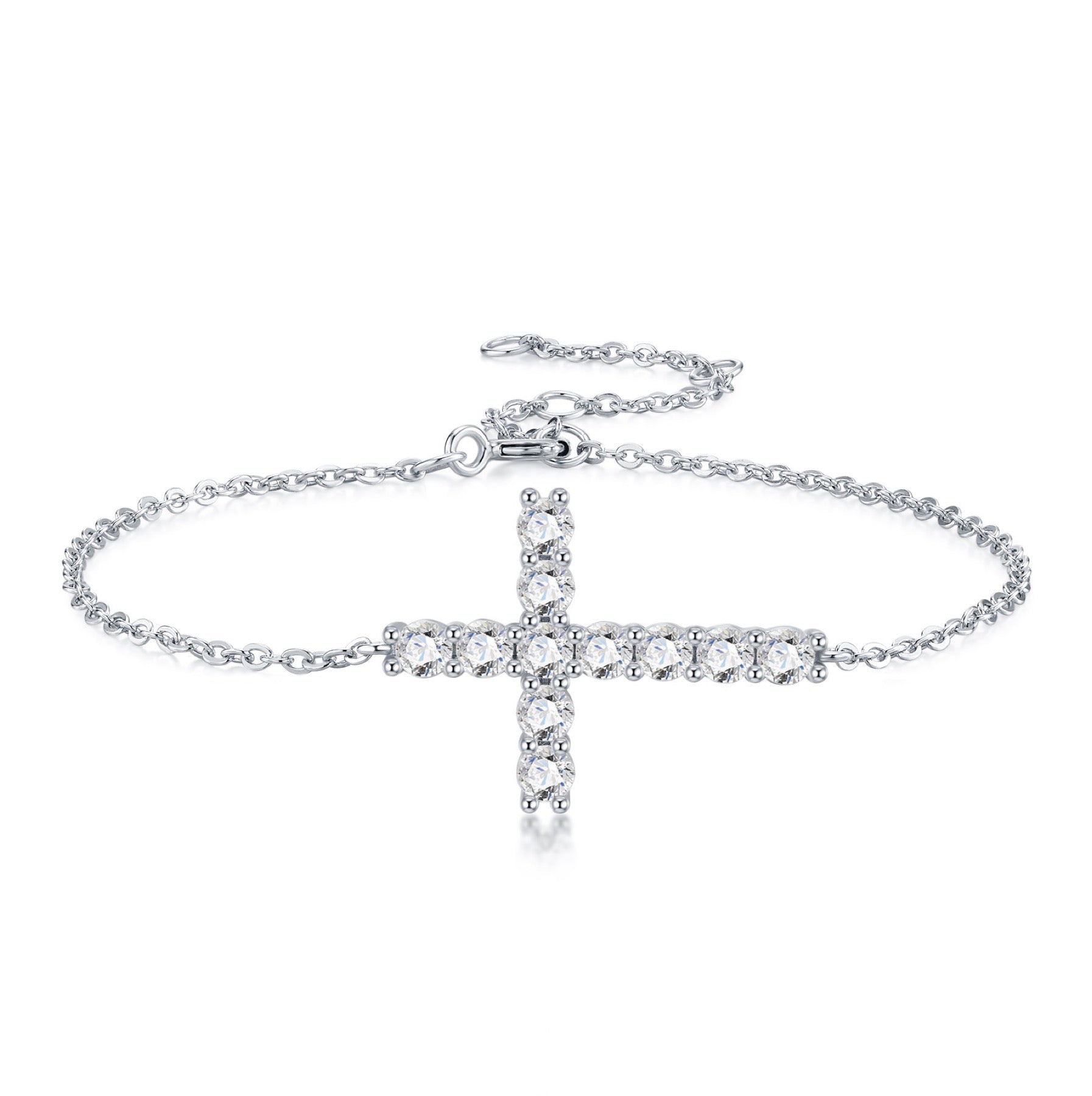 Crocina Moissanite Chain Bracelet in Sterling Silver