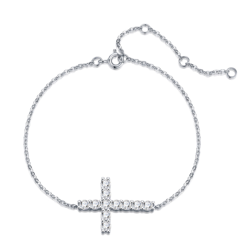 Crocina Moissanite Chain Bracelet in Sterling Silver